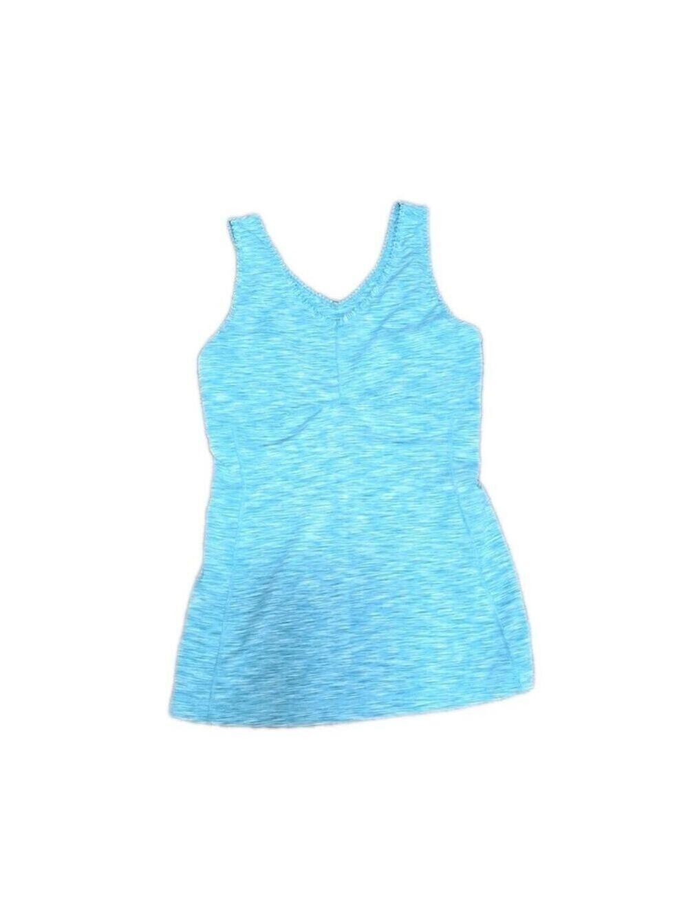Lucy Power Tech Teal Blue Space Dye Athletic Stretch Shirt Tank Medium